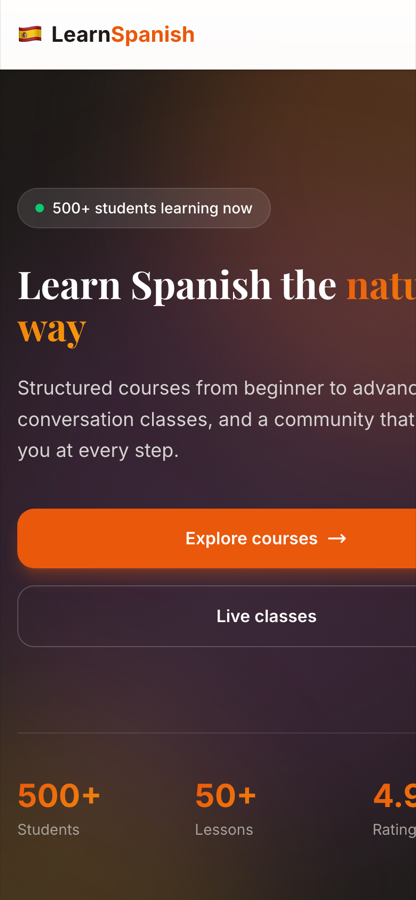 LearnSpanish en móvil
