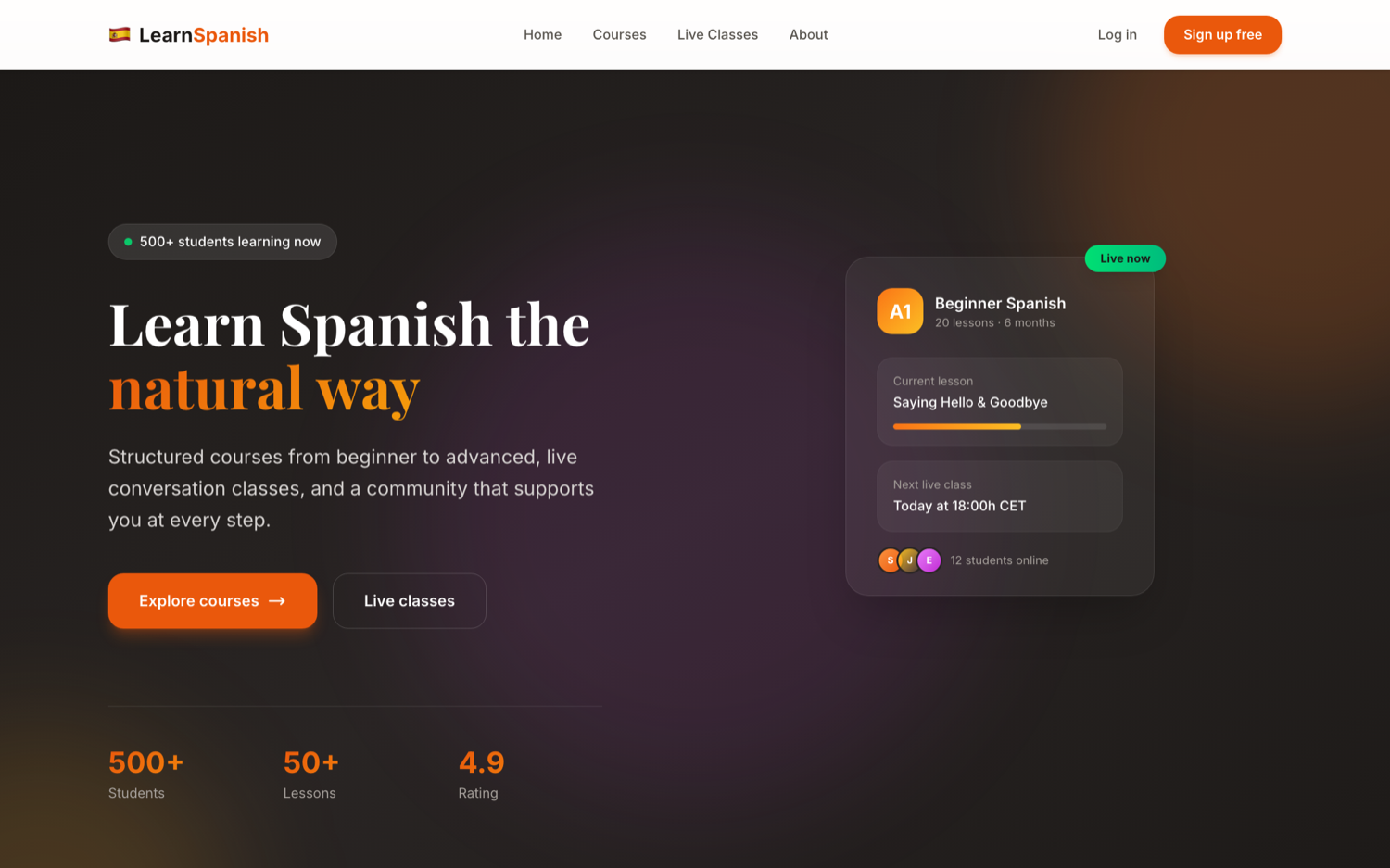 LearnSpanish — captura